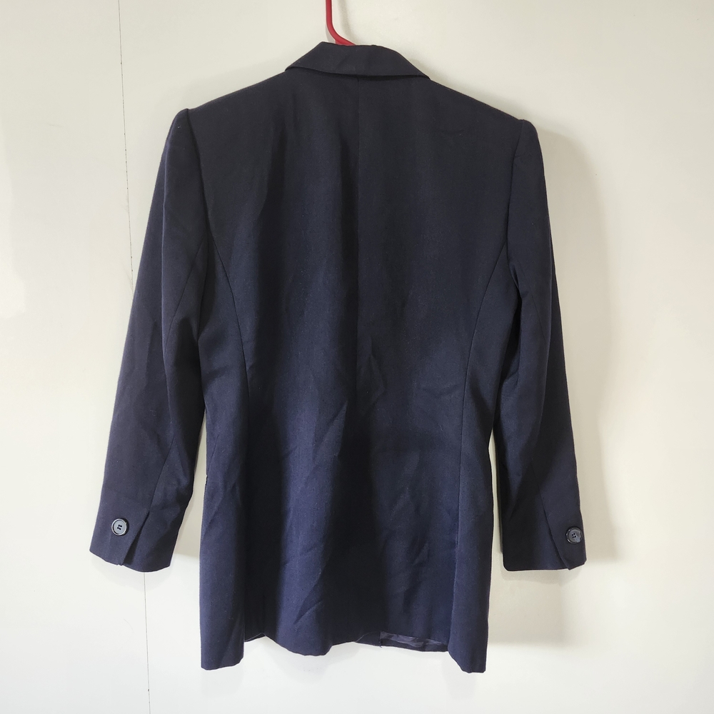 Petite Sophisticate Navy Single Button Blazer Womens Size 4 Career Lined Vintage - Picture 5 of 12